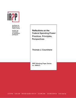 Federal Spending Power - Institute for Research on Public Policy