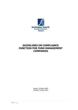 guidelines on compliance function for fund management