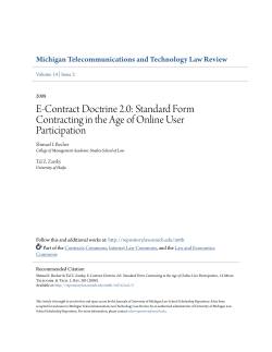 E-Contract Doctrine 2.0: Standard Form Contracting in the Age of