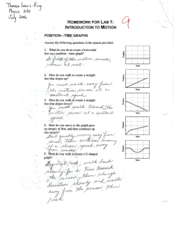HOMEWORK FOR LAB 1: INTRODUCTION TO MOTION