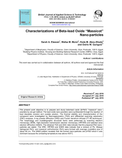 Characterizations of Beta-lead Oxide &ldquo;Massicot