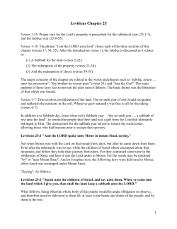 Leviticus Chapter 25 - Discover Revelation