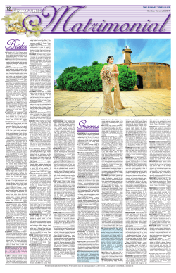 THE SUNDAY TIMES PLUS Sunday, January 8, 2017