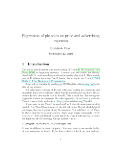 Regression of pie sales on price and advertising expenses