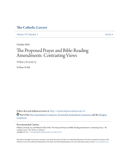 The Proposed Prayer and Bible-Reading Amendments: Contrasting