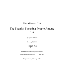 Harold Forbush: Mexican Americans, Spanish speaking peoples