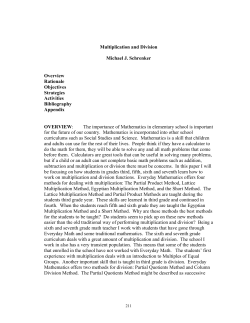 Multiplication and Division