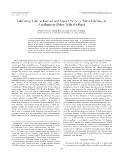 Estimating Time to Contact and Impact Velocity When