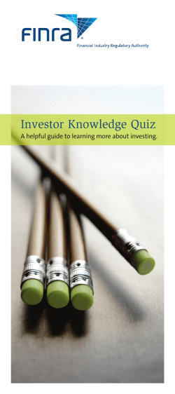 Investor Knowledge Quiz - National Crime Prevention Council