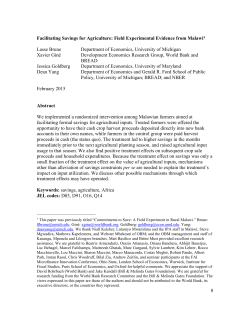 Commitments to Save: A Field Experiment in Rural Malawi