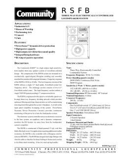 RS-FB Spec Sheet - Community Loudspeakers