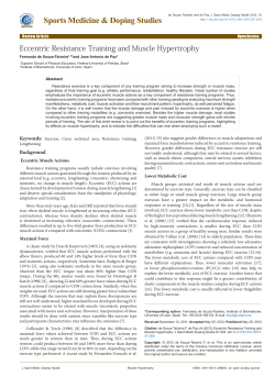 Eccentric Resistance Training and Muscle Hypertrophy