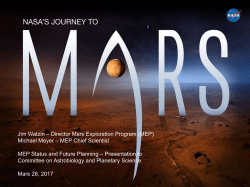 Jim Watzin &ndash; Director Mars Exploration Program (MEP) Michael