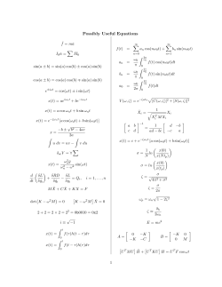 Possibly Useful Equations