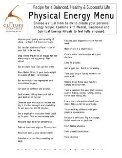 Physical Energy Menu - The Culture Coaches