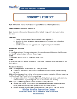 nobody`s perfect - Weller Health Education Center