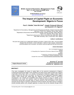The Impact of Capital Flight on Economic Development: Nigeria in