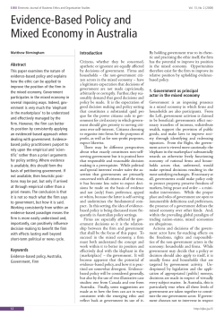 Evidence-Based Policy and Mixed Economy in Australia