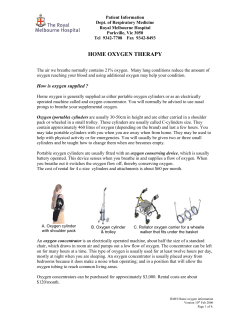 Home Oxygen - The Royal Melbourne Hospital