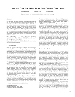 Linear and Cubic Box Splines for the Body