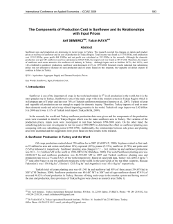 the components of production cost in sunflower and its relationships