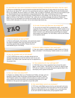 Q: I love PoP, but I have never fundraised or became involved in