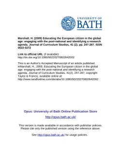 Educating the European citizen in the global age: critically engaging