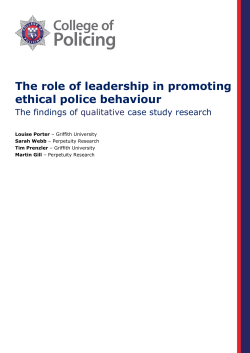 The role of leadership in promoting ethical police behaviour