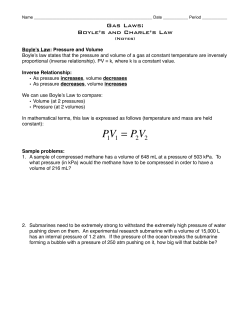 Boyle`s and Charle`s Law Notes