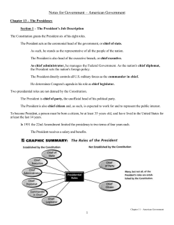 Notes for Government &ndash; American Government