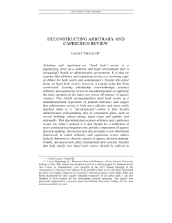 deconstructing arbitrary and capricious review