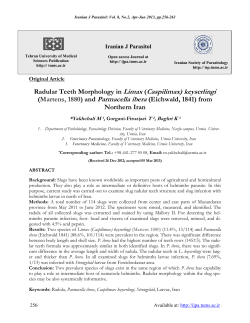and Parmacella ibera - Iranian Journal of Parasitology