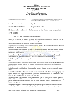 July 2016 - Lakes of Aloma