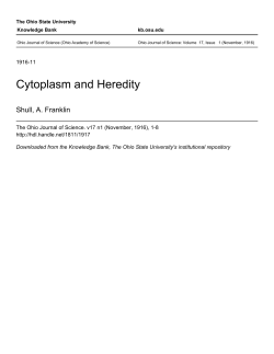 Cytoplasm and Heredity - Ohio State University Knowledge Bank