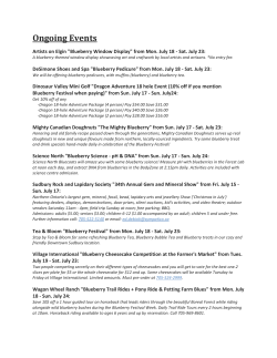 Events Calendar - Sudbury Blueberry Festival