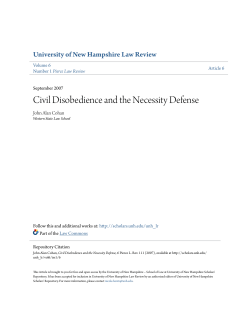Civil Disobedience and the Necessity Defense