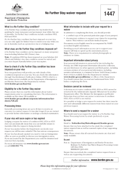 Form 1447 `No Further Stay` waiver request (374KB PDF)