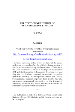 The State-Owned Enterprise as a Vehicle for Stability - PKSOI
