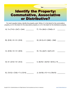 Identify the Property: Commutative, Associative or Distributive?