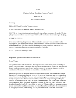 TITLE [Rights of Suffrage (Permitting Women to Vote).] Prop. No. 4