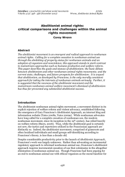 Abolitionist animal rights: critical comparisons