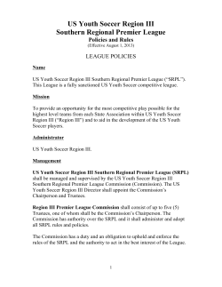 Region III Southern Regional Premier League Rules