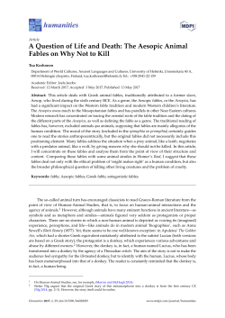 A Question of Life and Death: The Aesopic Animal Fables on Why