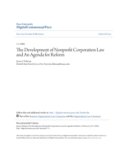 the development of nonprofit corporation law and an agenda for reform
