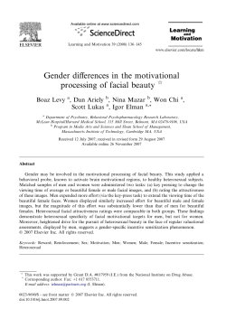 Gender differences in the motivational processing of facial beauty