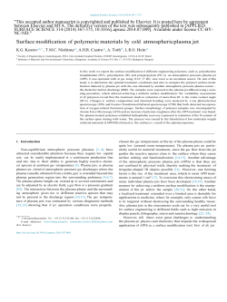 Surface modification of polymeric materials by cold