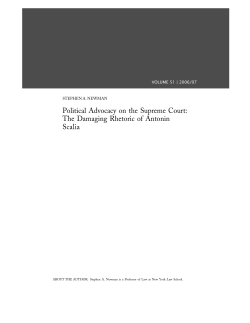 Political Advocacy on the Supreme Court: The Damaging Rhetoric of