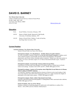david d. barney - College of Health and Social Services