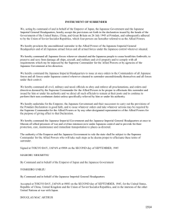 INSTRUMENT OF SURRENDER We, acting by command of and in