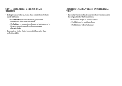 CIVIL LIBERTIES VERSUS CIVIL RIGHTS RIGHTS GUARANTEED